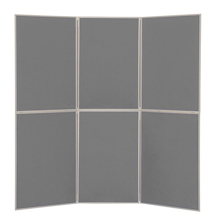 6 Panel Fold-Up Display Screen (With Header) - Grey 6 Panel Fold-Up Display Screen (With Header) - Grey