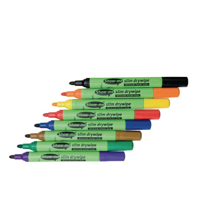 Show-me Whiteboard Marker Pens Assorted Bullet Tip - Pack of 50