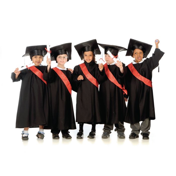 Graduation Gown - 3-5 Years - Black