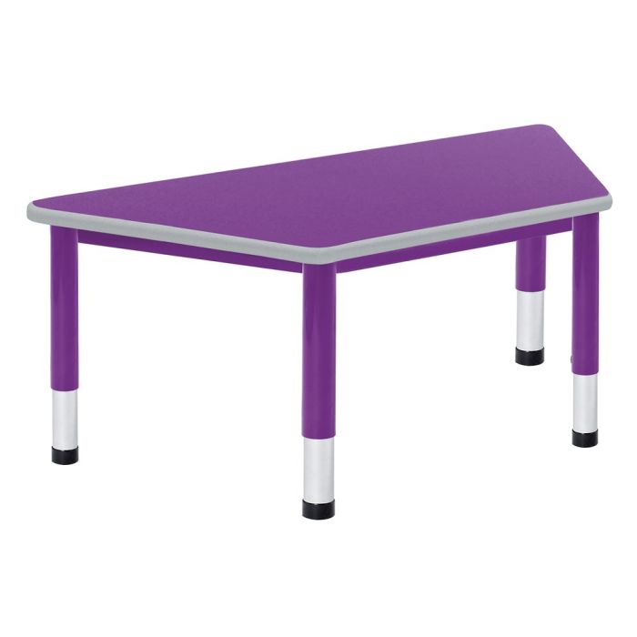 Harlequin Trapezoidal Height Adjustable Steel Classroom Table - 1200 x 600 x 400 to 640mm - Purple Harlequin Trapezoidal Height Adjustable Steel Classroom Table - 1200 x 600 x 400 to 640mm - Purple