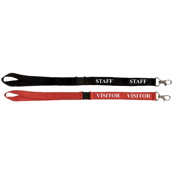 Textile Print Lanyards - Visitor Red - Pack of 10