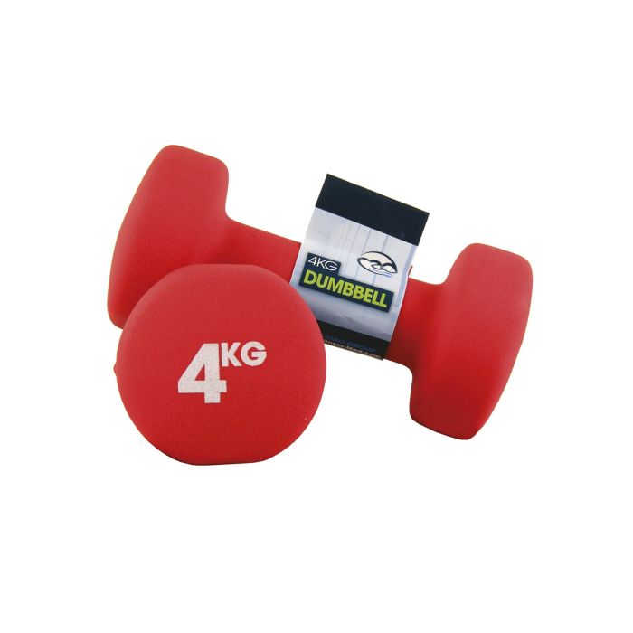 Fitness Mad Neoprene Dumbbells - 4kg - Red - Pair