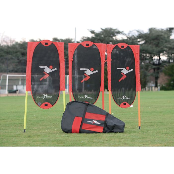 Precision Folding Free Kick Set - Black/Red - Pack of 3