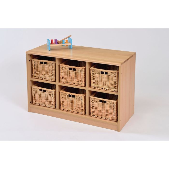 Room Scenes 6 Tray Storage Unit With Wicker Trays