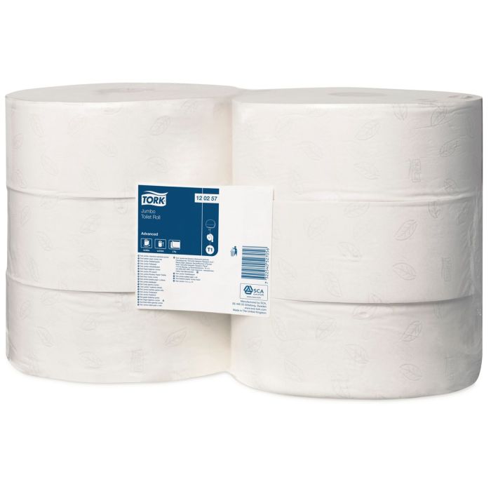 Tork Jumbo Toilet Roll 2 1/4in Core - 2 Ply - Pack of 6