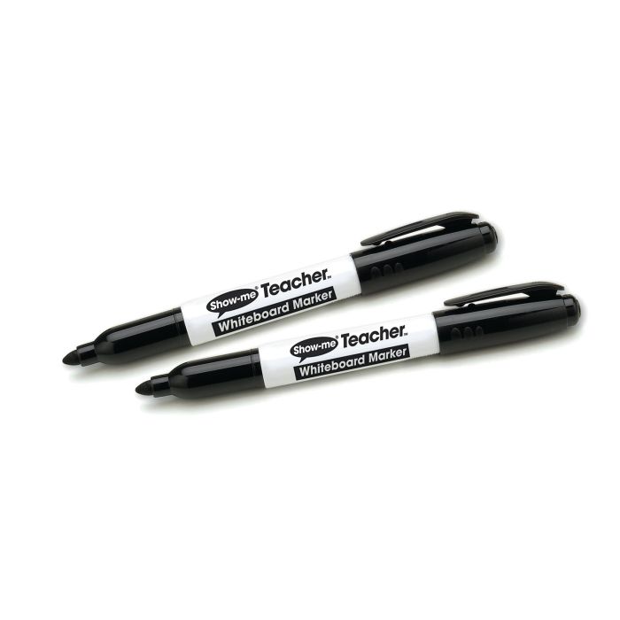 Show-me TEACHER Drywipe Pen - Bullet Tip - Black - Pack of 10