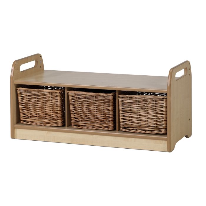 Millhouse Low Level Storage Bench With Wicker Baskets