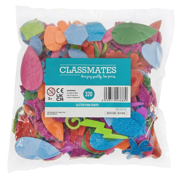 Classmates Glitter Foam Shapes - Pack of 320
