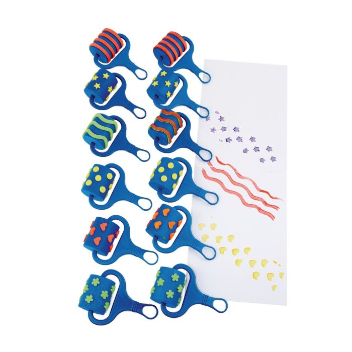 Patterned Rollers - Pack of 12 Patterned Rollers - Pack of 12