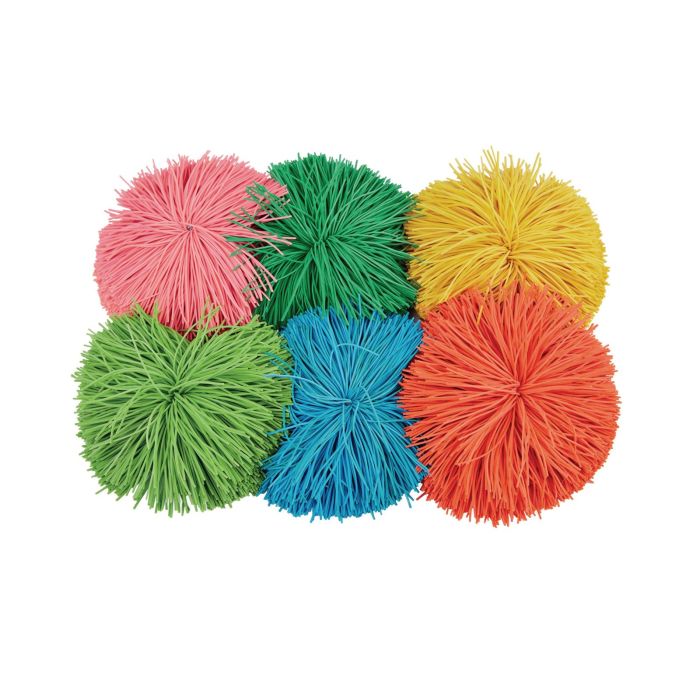 Pom Pom Balls - 75mm - Assorted - Pack of 6