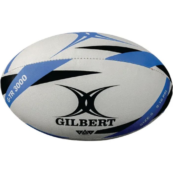Gilbert G-TR3000 Training Rugby Ball- White/Blue- Size 5 Gilbert G-TR3000 Training Rugby Ball- White/Blue- Size 5