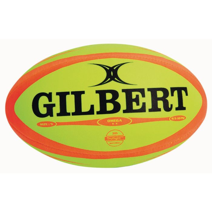 Gilbert Omega Match Rugby Ball - Size 4 - Fluorescent Yellow Gilbert Omega Match Rugby Ball - Size 4 - Fluorescent Yellow