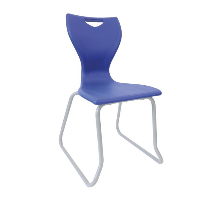 EN40 Skid Base Chair - Grey Frame - Blue