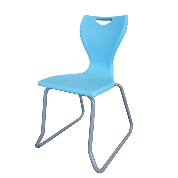 EN40 Skid Base Chair - Grey Frame - Sky Blue EN40 Skid Base Chair - Grey Frame - Sky Blue