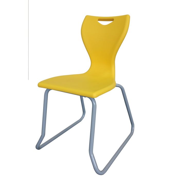 EN40 Skid Base Chair - Grey Frame - Yellow EN40 Skid Base Chair - Grey Frame - Yellow
