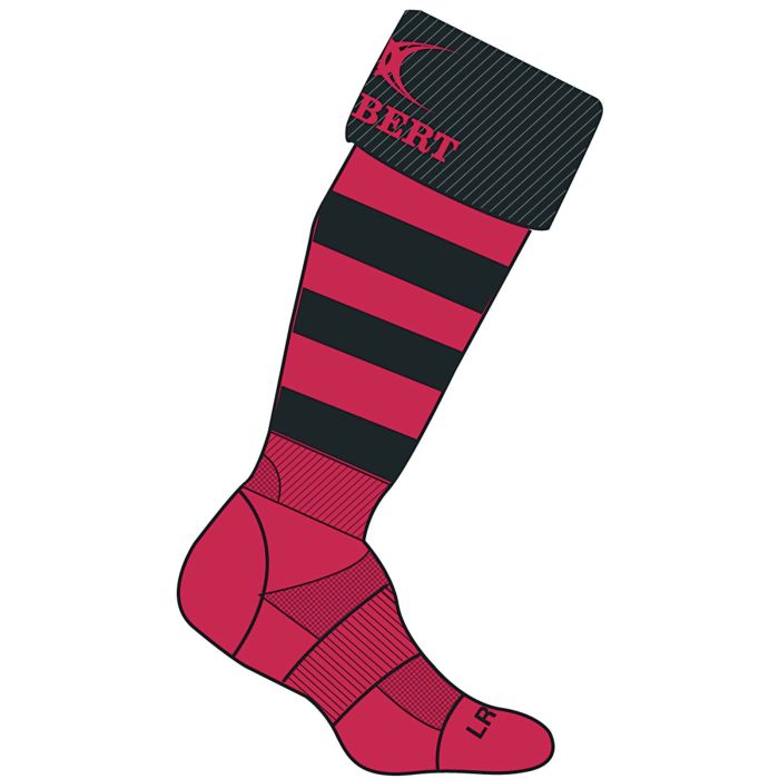 Gilbert Kryten Rugby Socks - Red/Black - UK 7-13 Pair Gilbert Kryten Rugby Socks - Red/Black - UK 7-13 Pair