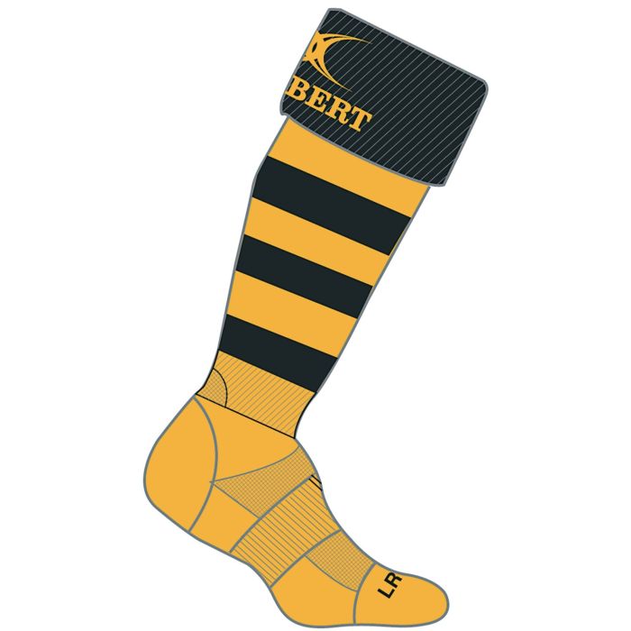 Gilbert Kryten Rugby Socks - Amber/Black - UK 7-13 Pair Gilbert Kryten Rugby Socks - Amber/Black - UK 7-13 Pair