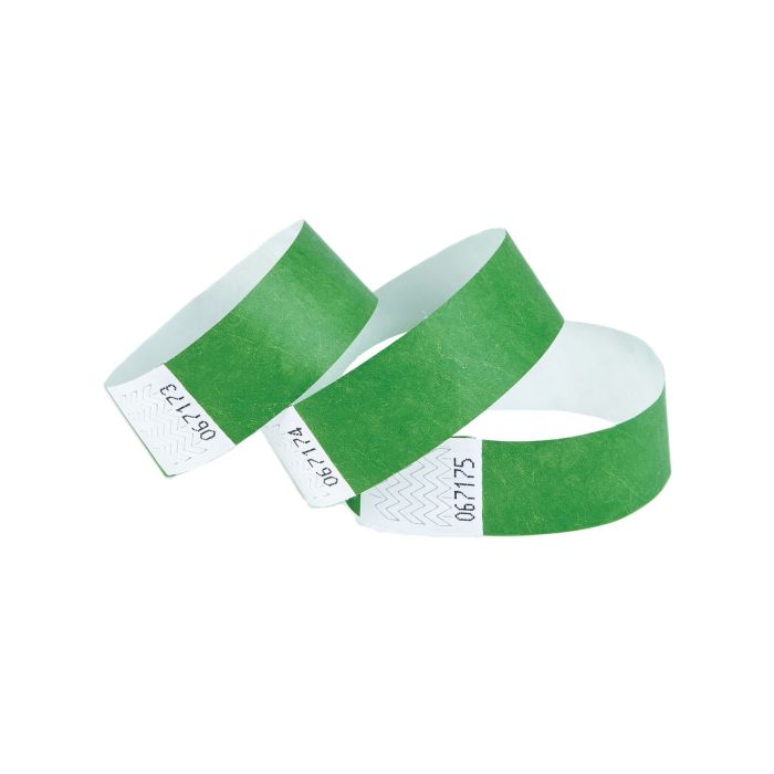 Tyvek Wrist Bands - Green - Pack 1000 Tyvek Wrist Bands - Green - Pack 1000