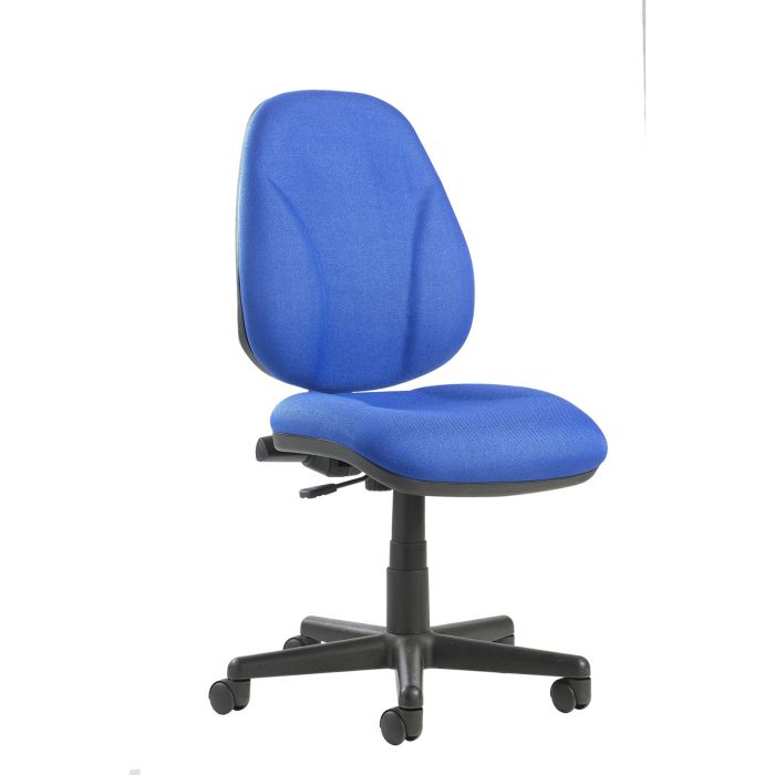 Operators Chair Lumbar - No Arms - Blue