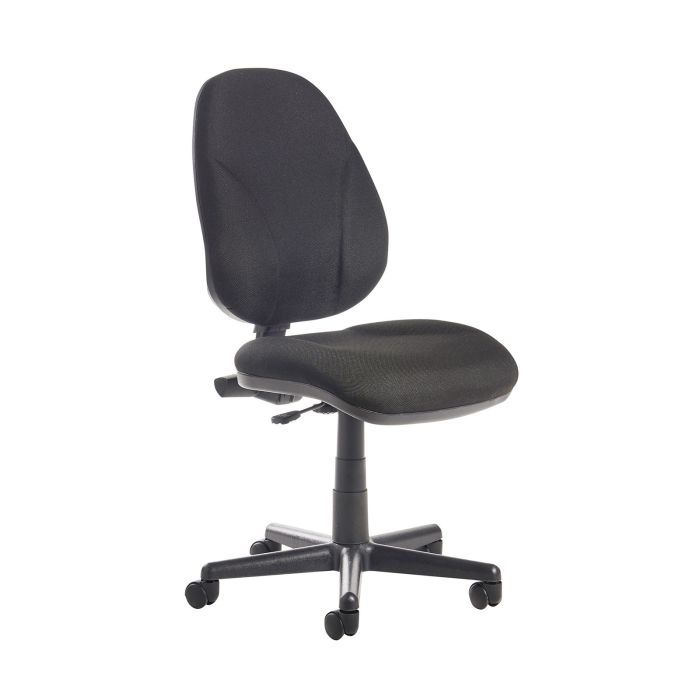 Operators Chair Lumbar - No Arms - Black