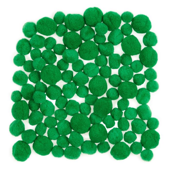 Pom Poms - Green - Pack of 100