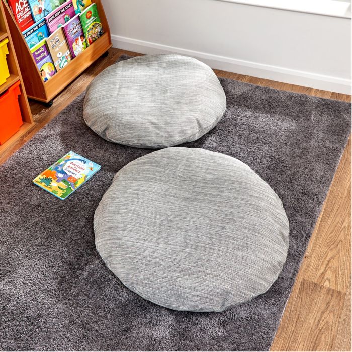 Grey Flat Weave Large Floor Cushion Grey Flat Weave Large Floor Cushion