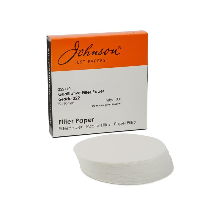 Wet-strengthened Fast Filter Paper 110mm dia. Pack of 100 Wet-strengthened Fast Filter Paper 110mm dia. Pack of 100