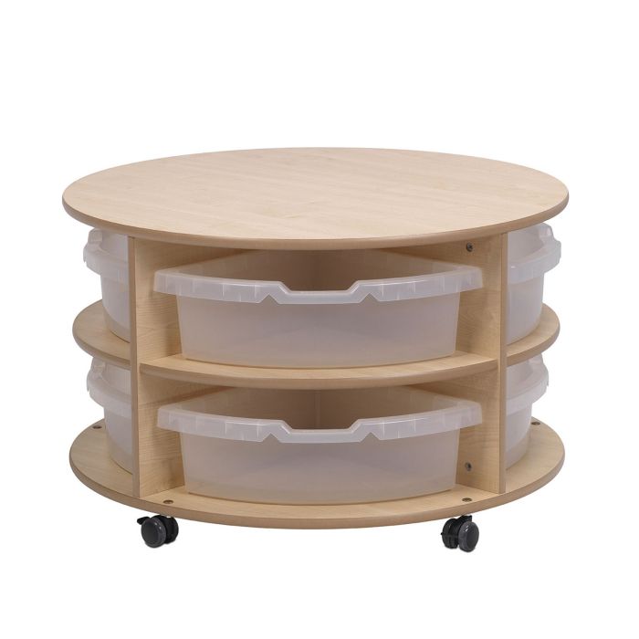 Millhouse Circular Storage Unit with Clear Tubs Millhouse Circular Storage Unit with Clear Tubs