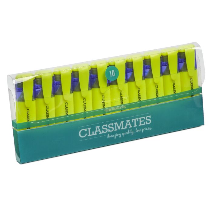 Classmates Highlighters - Yellow - Pack of 10 Classmates Highlighters - Yellow - Pack of 10