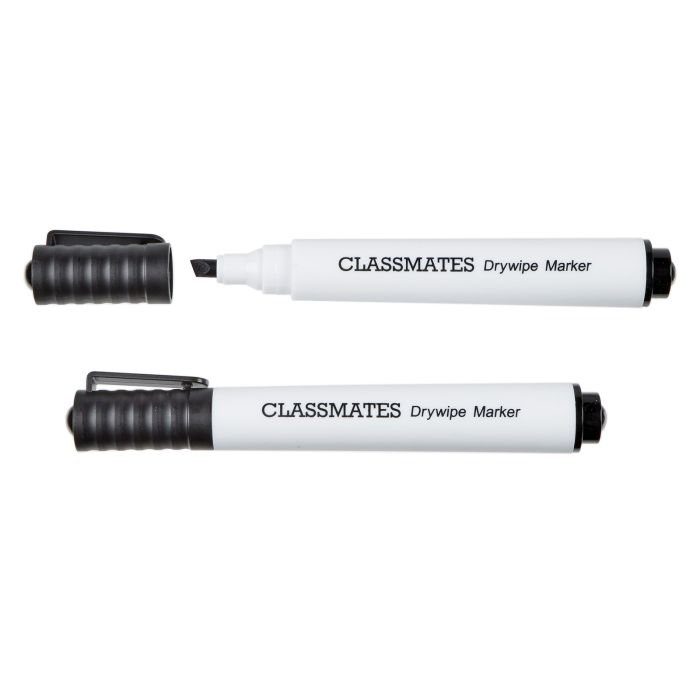 Classmates Whiteboard Marker Black Chisel Tip - Pack of 50