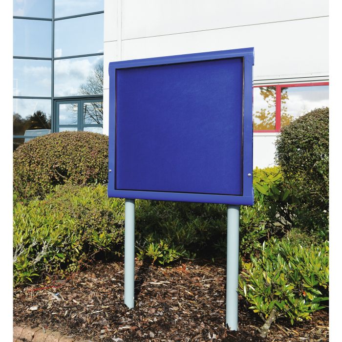 Weathershield Freestanding Noticeboard Sunken Posts - 1031 x 1005mm - Blue/Blue