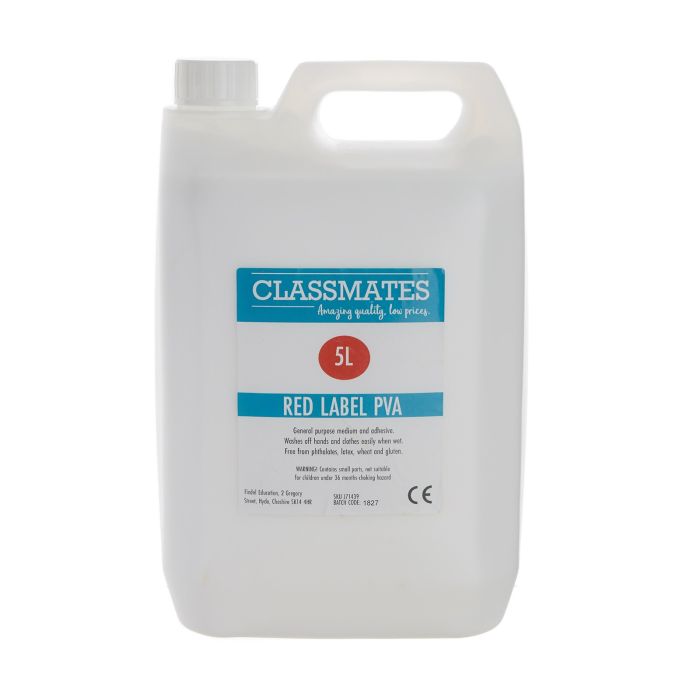 Classmates PVA Glue - Red Label - 5 Litre
