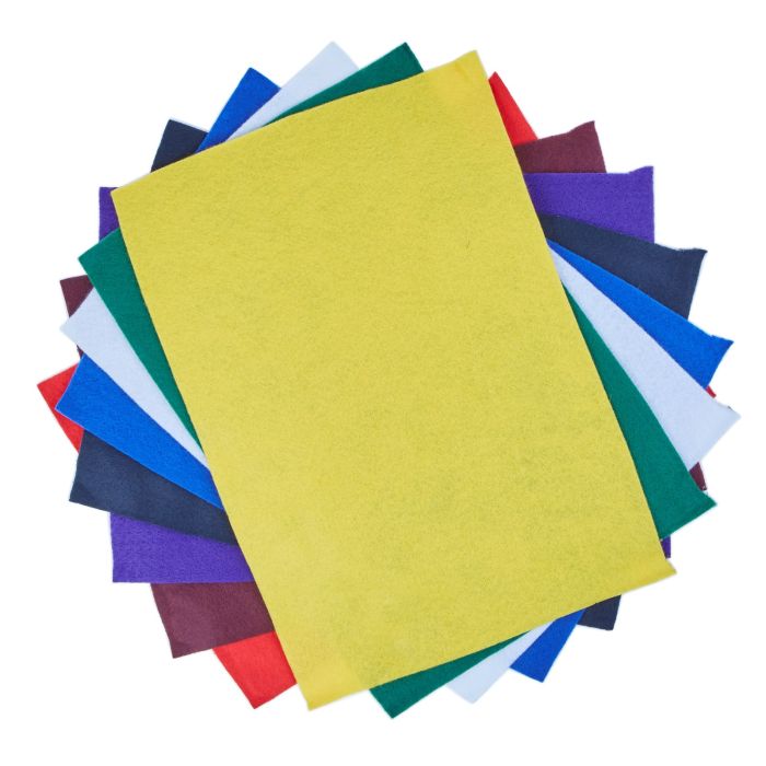 Assorted Coloured A4 Felt - Pack o f 8