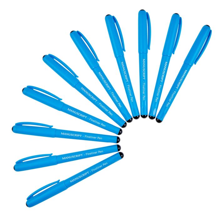 Manuscript Fineliner Pen Black - Pack of 10
