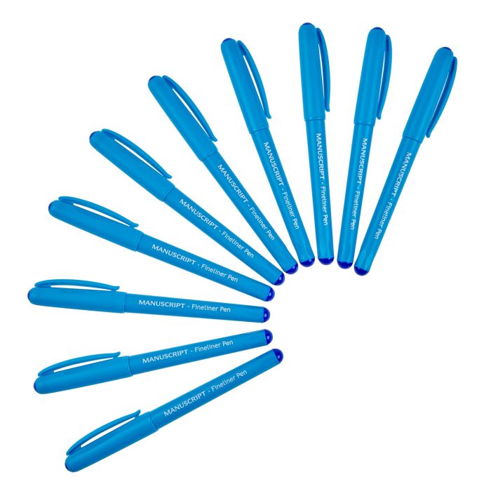 Manuscript Fineliner Pen Blue - Pack of 10