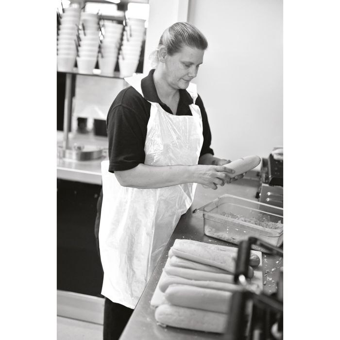 Disposable Apron No Pocket - One Size - White - Pack of 200