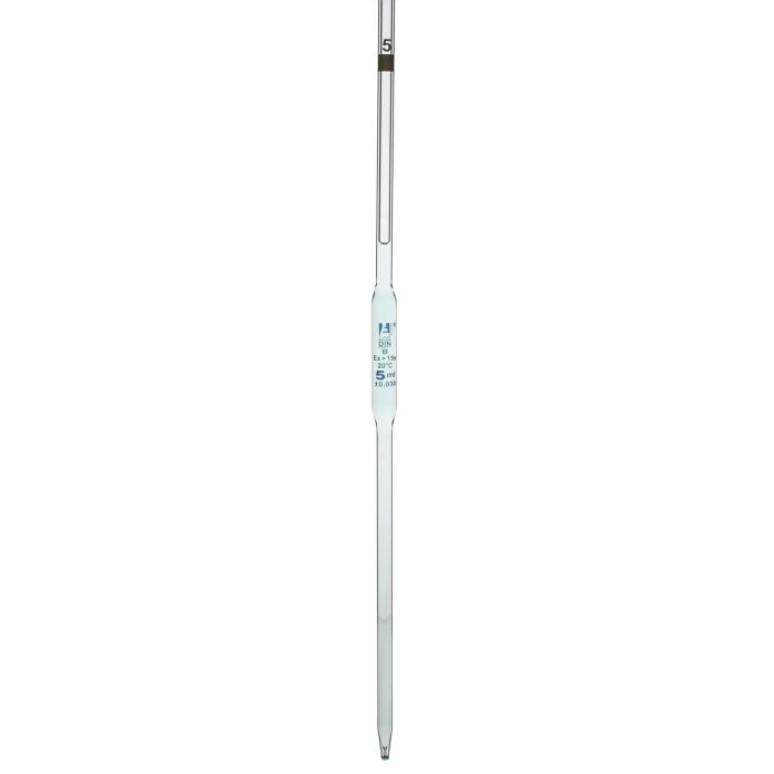 Class B Bulb Form Pipettes - 5ml - White Graduation - Pack of 5