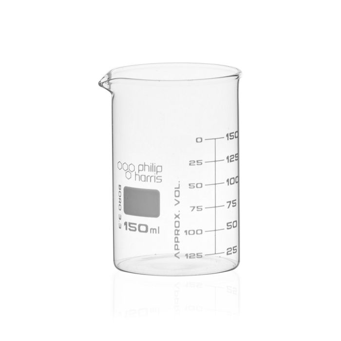 Philip Harris Beaker Squat Form With Spout 150ml - Pack of 12 Philip Harris Beaker Squat Form With Spout 150ml - Pack of 12