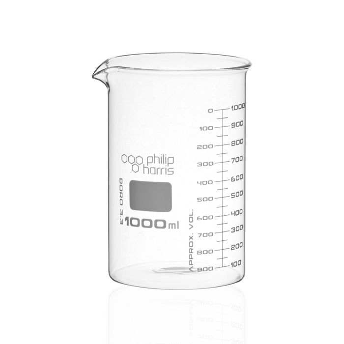 Philip Harris Beaker Squat Form With Spout 1000ml - Pack of 6 Philip Harris Beaker Squat Form With Spout 1000ml - Pack of 6