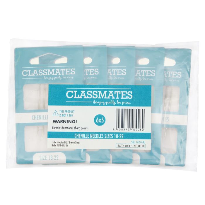 Chenille Needles - Sizes 18 - 22 - Pack of 5
