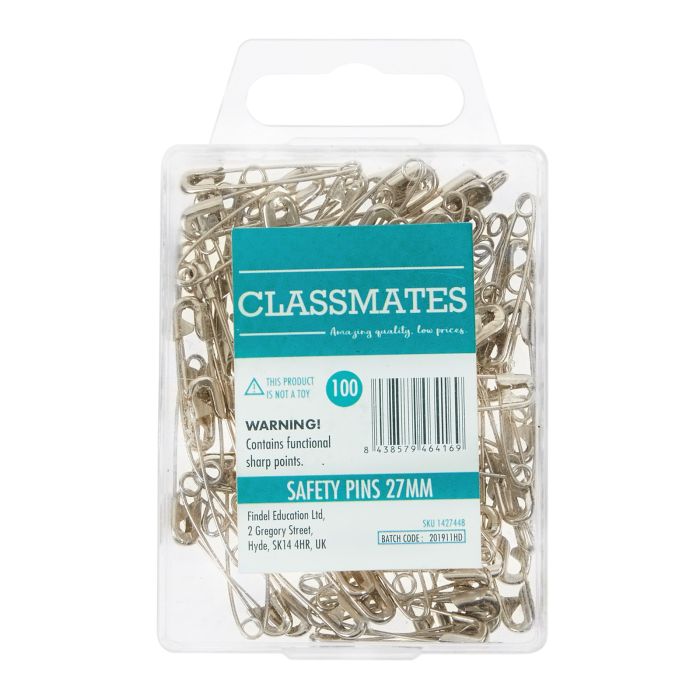 Safety Pins 27mm - Pack of 100