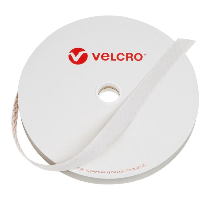 VELCRO Brand Stick on Tape (Hook Only) - 20mm x 25m - White VELCRO Brand Stick on Tape (Hook Only) - 20mm x 25m - White