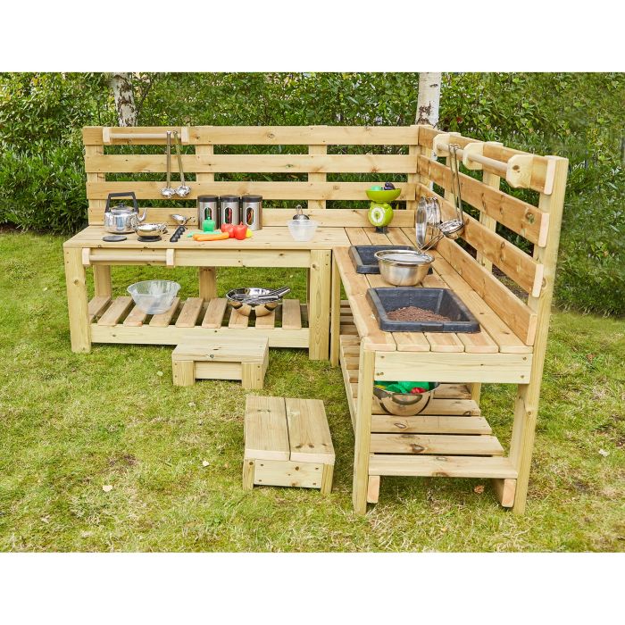Outdoor L Shaped Mud Kitchen Outdoor L Shaped Mud Kitchen