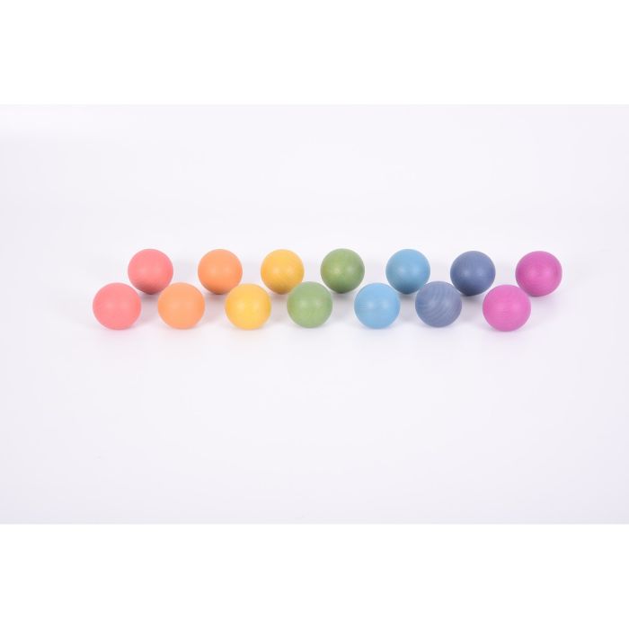 TickiT Rainbow Wooden Balls - Pack of 14