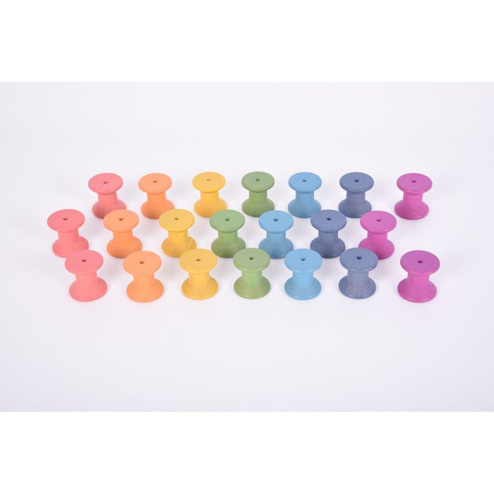 TickiT Rainbow Wooden Spools - Pack of 21 TickiT Rainbow Wooden Spools - Pack of 21