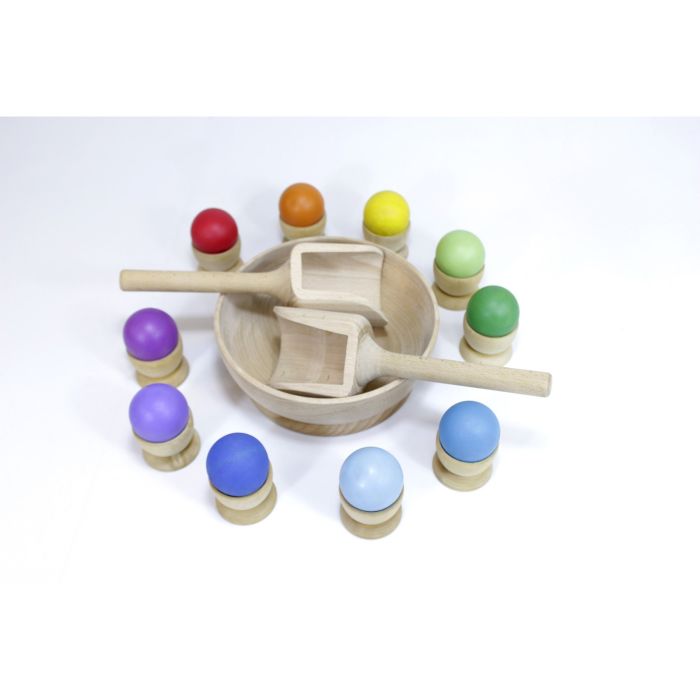 Natural Wood Colour Ball Sorting Set