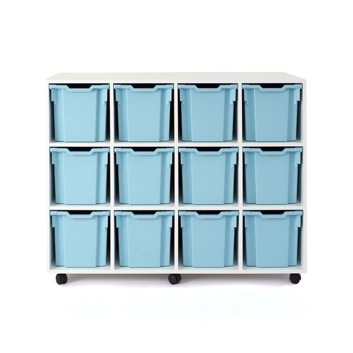 12 Jumbo White Open Unit - Blue Trays