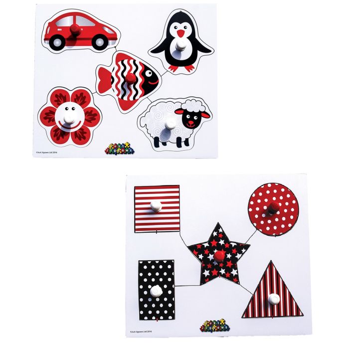 Black and White Peg Puzzles - Pack of 2 Black and White Peg Puzzles - Pack of 2