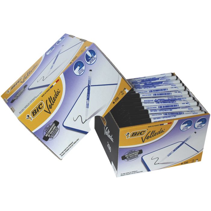 BIC Velleda 1721 Dry Wipe Pens Black - Pack of 200 BIC Velleda 1721 Dry Wipe Pens Black - Pack of 200
