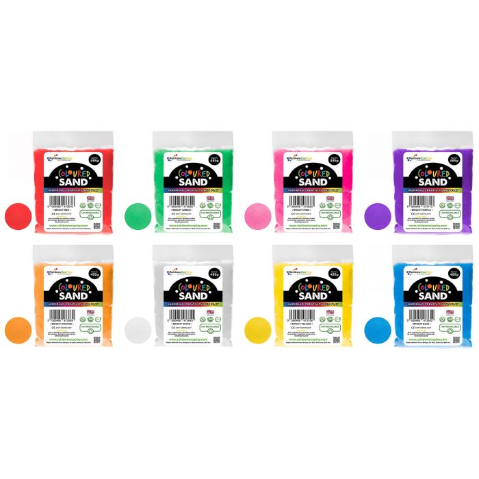 Eco-Friendly Coloured Sand - 485g Refills - Pack of 8